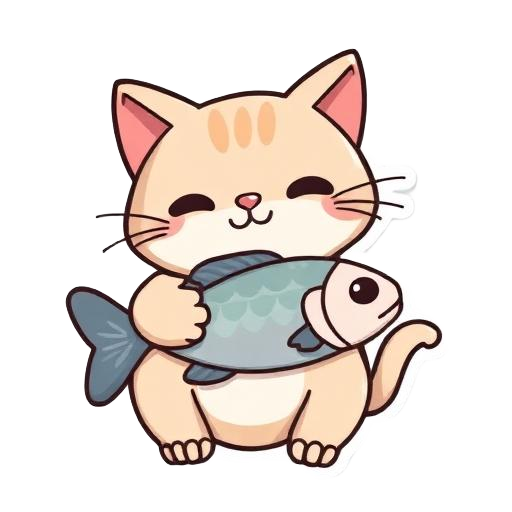 Sticker FISH CAT